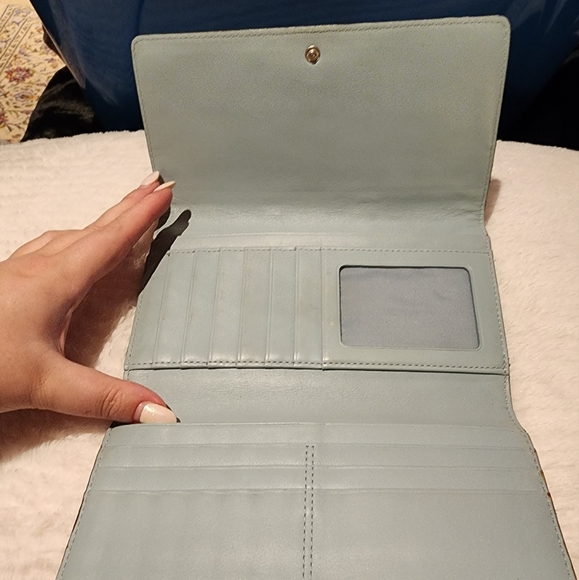 Navy Blue Sparkle Coach Long Folding Wallet - Picture 4 of 5